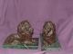 Bronze Majestic Lion Set Antique Lions Statue Mounted On Marble Bases Heavy Metalware photo 2