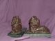 Bronze Majestic Lion Set Antique Lions Statue Mounted On Marble Bases Heavy Metalware photo 8
