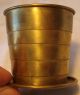 Antique 1897 Brass Collapsible Folding Pocket Travel Cup W Embossed Floral Lid Metalware photo 1