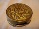 Antique 1897 Brass Collapsible Folding Pocket Travel Cup W Embossed Floral Lid Metalware photo 5