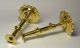 Pair Of 18th Century Brass Petal Based Candlesticks,  Trefoil Push - Ups Metalware photo 3