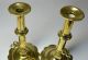 Pair Of 18th Century Brass Petal Based Candlesticks,  Trefoil Push - Ups Metalware photo 5