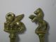 Vintage Set 4 Italian Figural Brass Salt Spoons Metalware photo 1