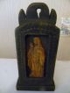 Old Russian Handcarved Wood 2 Types Christ Icon Folk Art Carved Wood Boxed Frame Carved Figures photo 2