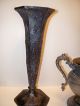 (6) Antique Pewter Pieces Vase,  Pitcher,  Goblets Metalware photo 4