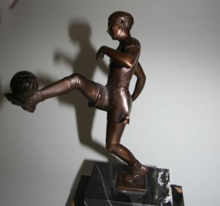 Bronze Figurine Football / Soccer Star,  C.  1900 photo