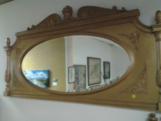 Antique Gold Mantel Mirror Cira 1890 To 1910 photo