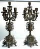 Two Antique Baroque Bronze Candelabras Lamps photo 1
