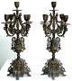 Two Antique Baroque Bronze Candelabras Lamps photo 2