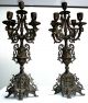Two Antique Baroque Bronze Candelabras Lamps photo 4