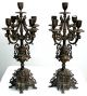 Two Antique Baroque Bronze Candelabras Lamps photo 5