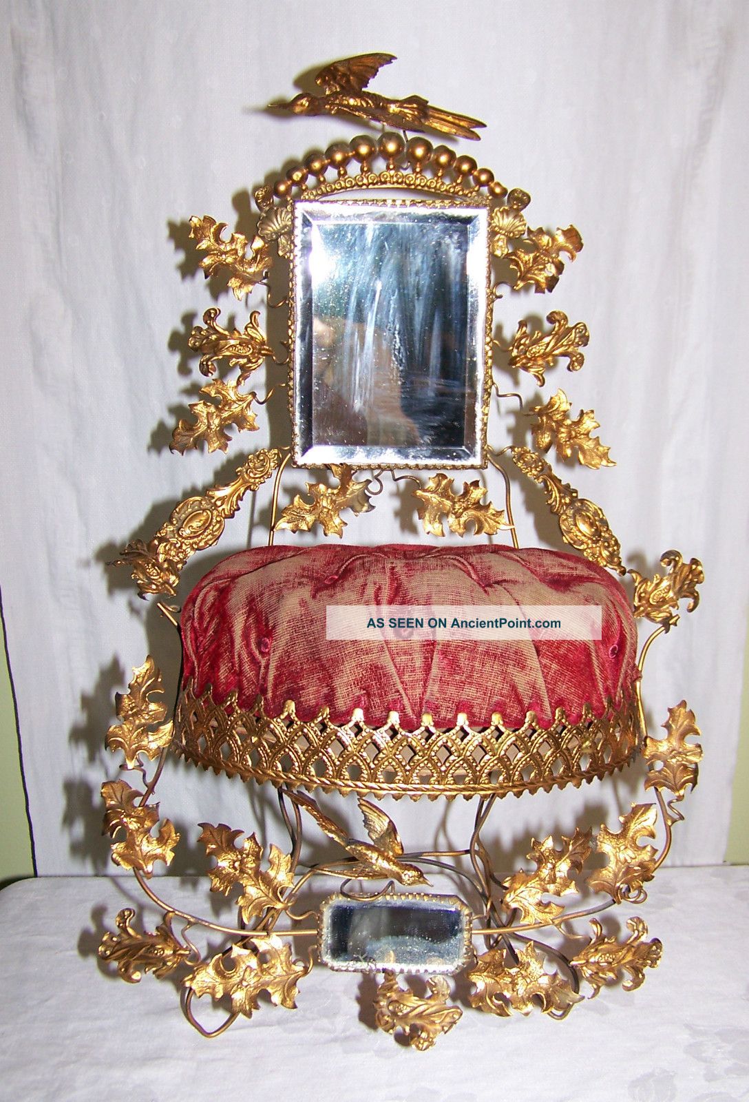 Globe De Mariee Antique Victorian Fancy Metal Birds & Mirrors Wedding Chair Pc Metalware photo