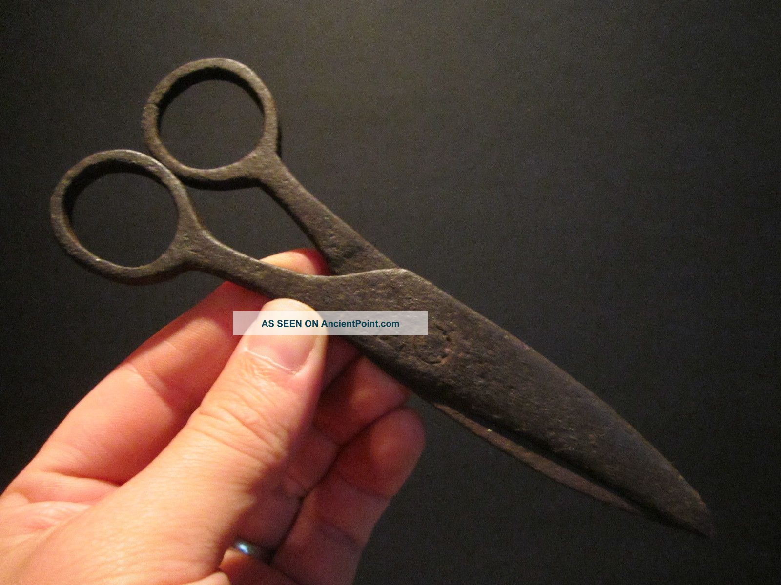 18th 19th C Colonial Antique Wrought Iron Scissors Shears Signed Metalware photo