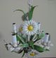 Vintage Tole ~daisy Flower~ Hanging Candle Chandelier Light Retro Toleware photo 3