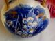 Antique Adderley Porcelain Flow Blue Vase ~ Gold Gilt Vases photo 2