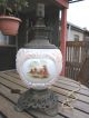 Antique Victorian Tabletop Oil Lamp,  Cast Brass Base Lamps photo 2