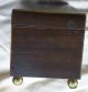 Period Sheraton Walnut Tea Caddy Inlaid Cartouche,  Escutcheon And Brass Bun Feet Boxes photo 7
