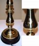Pair Of 19th Century English Brass Candlesticks,  Mounted As Lamps Metalware photo 3