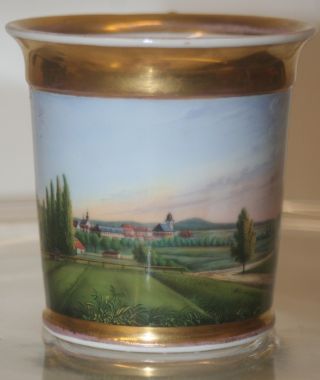 Rare Antique Early 19th Century Russian Porcelain Landscape Cabinet Cup photo