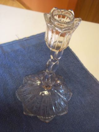 Lotus Westmorland Glass Co Candle Holder Lotus Twisted Stem Crystal 1921 Good photo