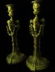 Pair Antique Ornate Bronze Figural Candle Holders Candlesticks - Neoclassical? Metalware photo 9