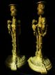 Pair Antique Ornate Bronze Figural Candle Holders Candlesticks - Neoclassical? Metalware photo 7
