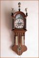 Vintage Dutch Oak Wood Frisian Tail Wall Clock Fhs Franz Hermle & Son Clocks photo 4