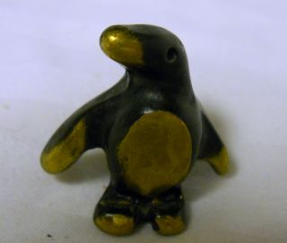 Vintage Modernist Walter Bosse Hagenauer Miniature Brass Penguin photo