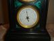 Antique French 8 Day Desk Clock Barometer With Small 53mm Platform Movement Clocks photo 3