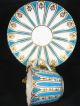 1830 Davenport Turquoise Enamel Fancy Gold Tea Cup And Saucer Marriage Cups & Saucers photo 1