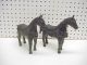 Pair Old Cast Bronze Standing Horse Figures 8 