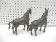 Pair Old Cast Bronze Standing Horse Figures 8 