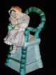 Adorable Antique German Porcelain Bisque Little Girl High Chair Figurine Figurines photo 3