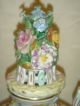Antique Pair Of Meissen Style Flower Encrusted Porcelain Vases Figurines photo 3