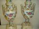 Antique Pair Of Meissen Style Flower Encrusted Porcelain Vases Figurines photo 8