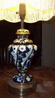 Capodimonte Black Lamp Vintage With Antique Shade Lamps photo 4