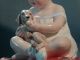 Vincenzo Bertolotti Piano Baby Girl Dog Nurse Italian Milano Italy Ceramiche Figurines photo 2