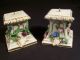 Very Rare Early Antique Meissen Porcelain Bisque Pair Of Gardeners Urns photo 11