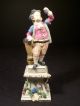 Very Rare Early Antique Meissen Porcelain Bisque Pair Of Gardeners Urns photo 4
