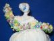 Antique Italian Luigi Fabris Porcelain Dresden Lace Lady Figurine Floral Garland Figurines photo 5