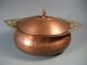 Fine American Copper Plated Lidded Tureen W/ Brass Acanthus Leaf Decor 20th C. Metalware photo 1