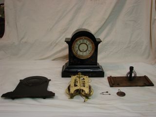 Antique American Essex Ansonia Iron Parlor Clock 2ms photo