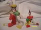 Set Of 2 Clay Hand Painted Clown Figurine Collectibles Artisit/date Unknown Figurines photo 1