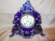 Gilbert Mantel Clock W/porcelain Face,  Flow Blue/enamel/gilded,  Pat April 28 - 96 Clocks photo 1