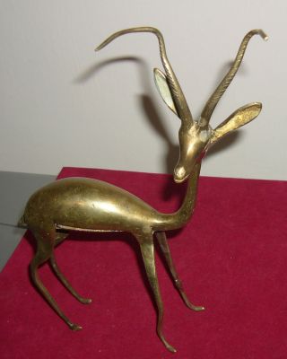 Vintage Heavy Copper Gazelle Figurine photo