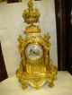 Large Antique 3 Piece Gilt Bronze Clock Set French Clocks photo 1