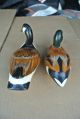 2 Vintage Carved Wood Wooden Canada Goose & Mallard Figurines Decoys Excl Carved Figures photo 3