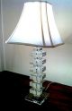 Stunning Lead Crystal Table Lamp Stacked Beveled Squares With Cut Corner Shade Lamps photo 10