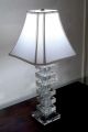 Stunning Lead Crystal Table Lamp Stacked Beveled Squares With Cut Corner Shade Lamps photo 1