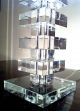 Stunning Lead Crystal Table Lamp Stacked Beveled Squares With Cut Corner Shade Lamps photo 4